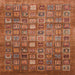 Square Machine Washable Abstract Orange Rug, wshabs3697