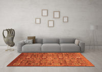 Machine Washable Abstract Orange Modern Rug, wshabs3697org