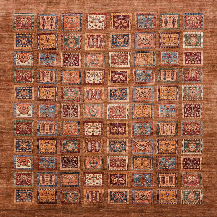 Square Abstract Orange Modern Rug, abs3697