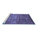 Sideview of Machine Washable Abstract Blue Modern Rug, wshabs3697blu