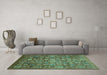 Machine Washable Abstract Turquoise Modern Area Rugs in a Living Room,, wshabs3697turq