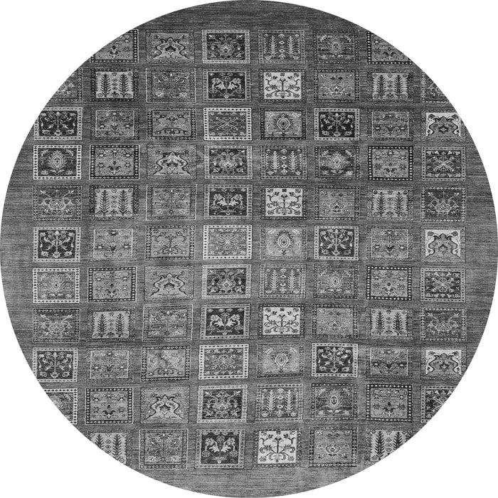 Round Abstract Gray Modern Rug, abs3697gry