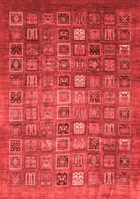 Abstract Red Modern Rug, abs3697red