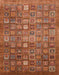 Machine Washable Abstract Orange Rug, wshabs3697