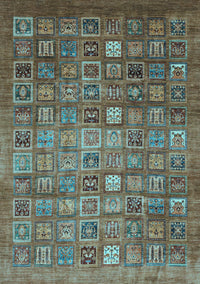 Abstract Light Blue Modern Rug, abs3697lblu