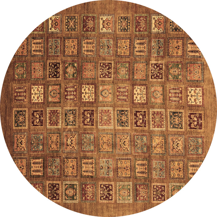 Round Machine Washable Abstract Brown Modern Rug, wshabs3697brn