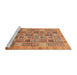 Sideview of Machine Washable Abstract Orange Rug, wshabs3698