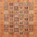 Square Machine Washable Abstract Orange Rug, wshabs3698