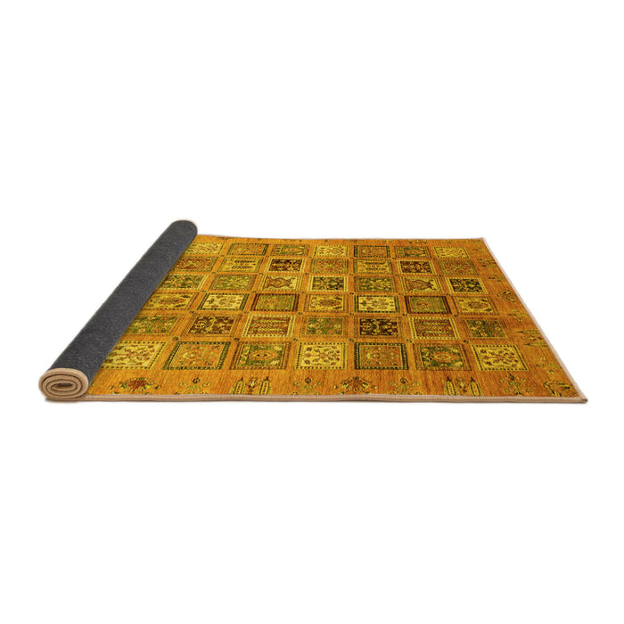 Sideview of Abstract Yellow Modern Rug, abs3698yw