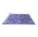 Sideview of Machine Washable Abstract Blue Modern Rug, wshabs3698blu