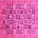 Square Machine Washable Abstract Pink Modern Rug, wshabs3698pnk