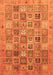 Machine Washable Abstract Orange Modern Area Rugs, wshabs3698org