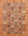 Machine Washable Abstract Orange Rug, wshabs3698