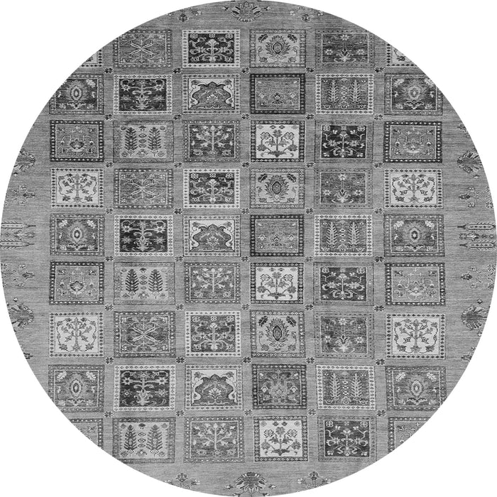 Round Machine Washable Abstract Gray Modern Rug, wshabs3698gry