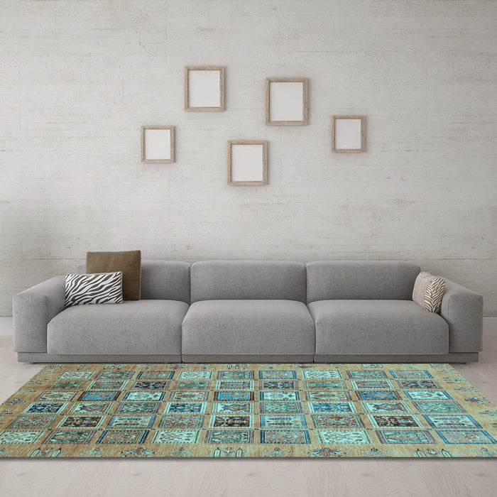 Machine Washable Abstract Light Blue Modern Rug in a Living Room, wshabs3698lblu