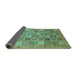 Sideview of Abstract Turquoise Modern Rug, abs3698turq