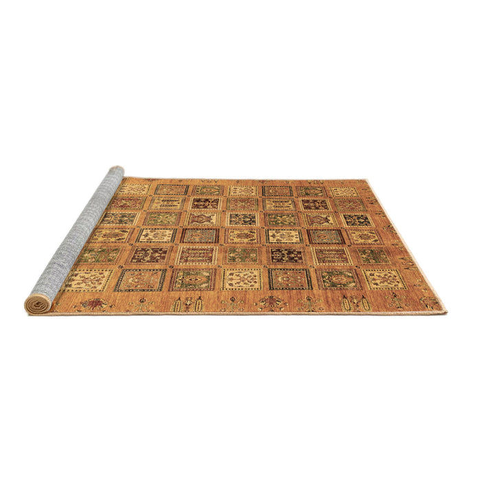 Sideview of Machine Washable Abstract Brown Modern Rug, wshabs3698brn