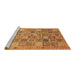 Sideview of Machine Washable Abstract Brown Modern Rug, wshabs3698brn