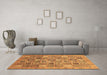 Machine Washable Abstract Brown Modern Rug in a Living Room,, wshabs3698brn