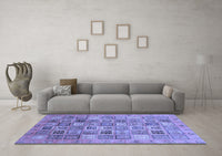 Machine Washable Abstract Blue Modern Rug, wshabs3698blu