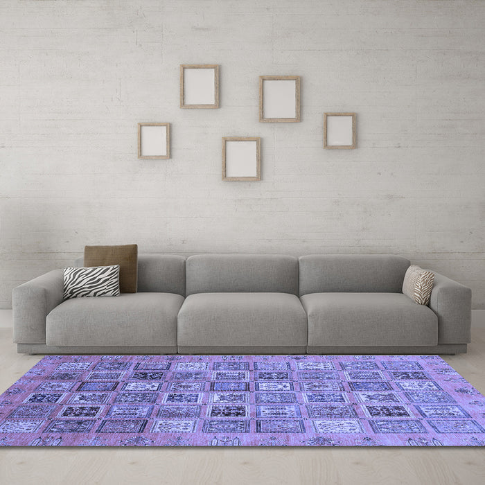 Machine Washable Abstract Blue Modern Rug in a Living Room, wshabs3698blu