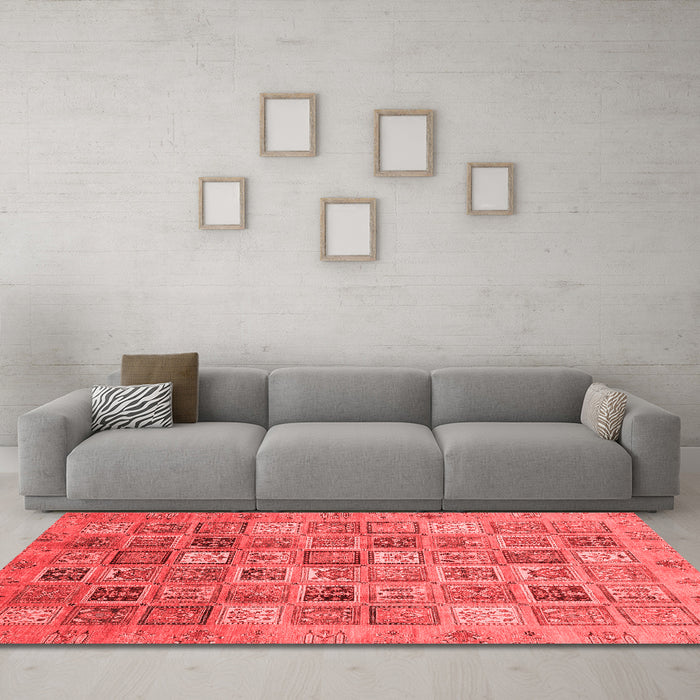 Modern Red Washable Rugs