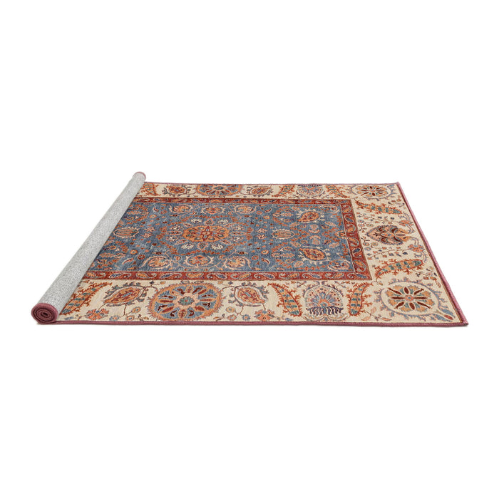 Sideview of Machine Washable Abstract Brown Rug, wshabs3699