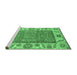 Sideview of Machine Washable Oriental Emerald Green Traditional Area Rugs, wshabs3699emgrn