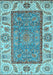 Machine Washable Oriental Light Blue Traditional Rug, wshabs3699lblu