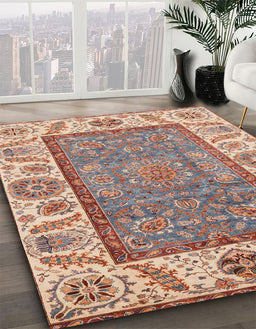 Abstract Brown Oriental Rug in Family Room, abs3699