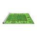 Sideview of Machine Washable Oriental Green Traditional Area Rugs, wshabs3699grn