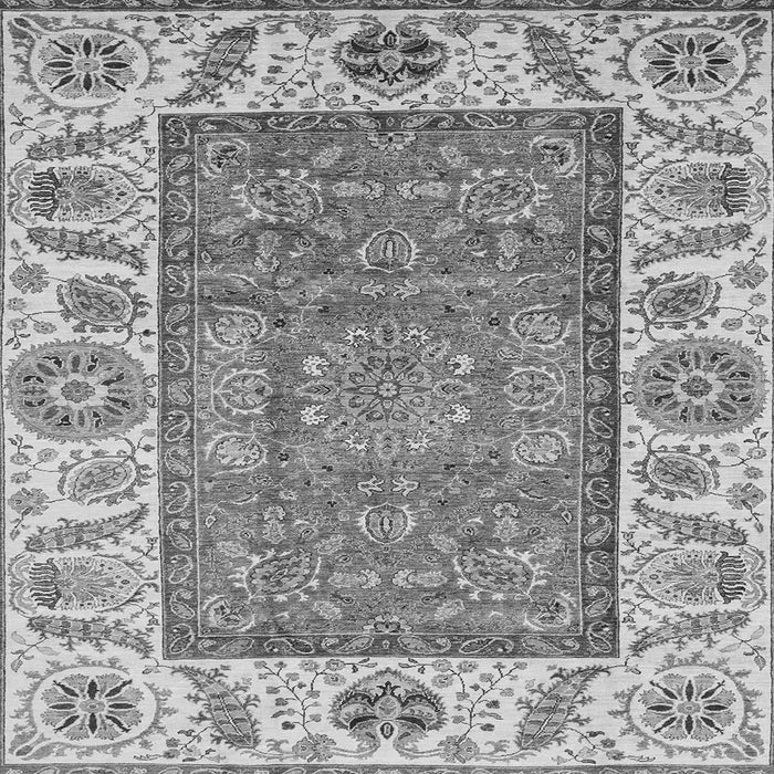 Square Oriental Gray Traditional Rug, abs3699gry