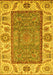 Machine Washable Oriental Yellow Traditional Rug, wshabs3699yw