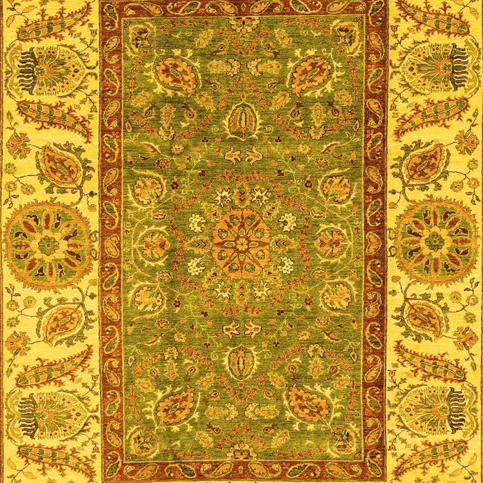 Machine Washable Oriental Yellow Traditional Rug, wshabs3699yw