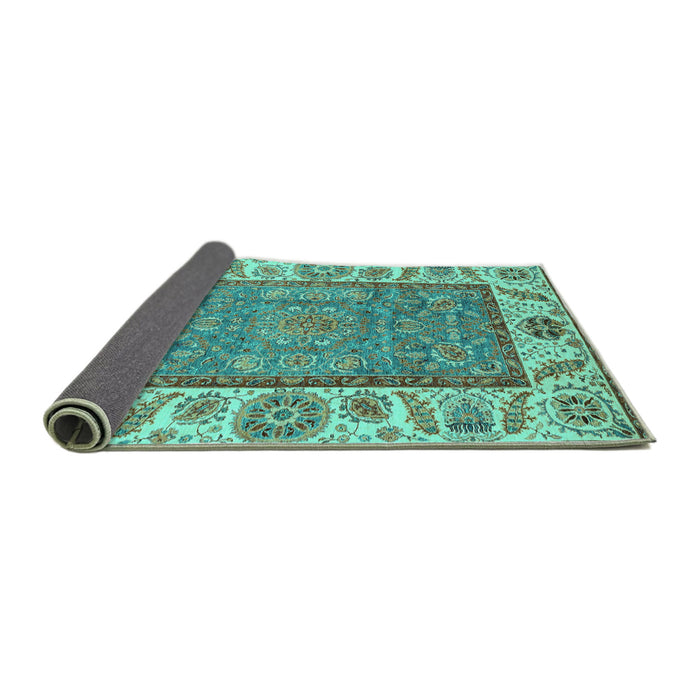 Sideview of Oriental Turquoise Traditional Rug, abs3699turq