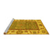 Sideview of Machine Washable Oriental Yellow Traditional Rug, wshabs3699yw