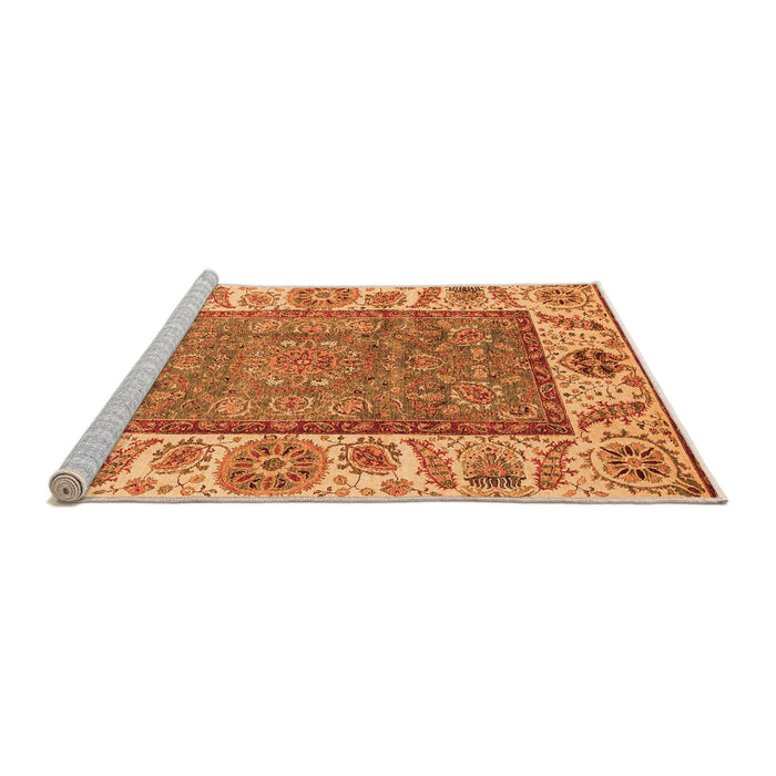 Sideview of Machine Washable Oriental Orange Traditional Area Rugs, wshabs3699org