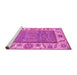 Sideview of Machine Washable Oriental Pink Traditional Rug, wshabs3699pnk