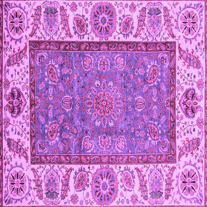 Square Machine Washable Oriental Purple Traditional Area Rugs, wshabs3699pur