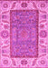 Machine Washable Oriental Pink Traditional Rug, wshabs3699pnk