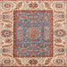 Square Abstract Brown Oriental Rug, abs3699