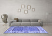 Machine Washable Oriental Blue Traditional Rug in a Living Room, wshabs3699blu