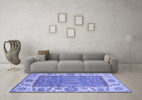 Machine Washable Oriental Blue Traditional Rug, wshabs3699blu