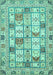 Machine Washable Abstract Turquoise Modern Area Rugs, wshabs369turq