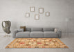 Machine Washable Abstract Orange Modern Area Rugs in a Living Room, wshabs369org