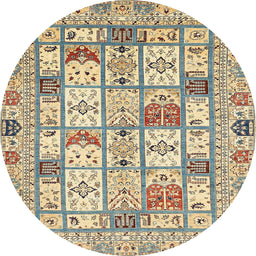 Round Abstract Khaki Gold Modern Rug, abs369