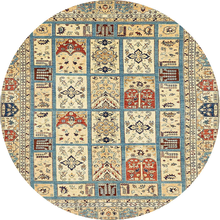 Round Abstract Khaki Gold Modern Rug, abs369
