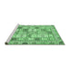 Sideview of Machine Washable Abstract Emerald Green Modern Area Rugs, wshabs369emgrn