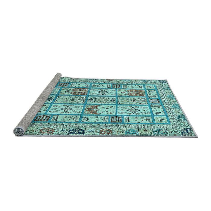 Sideview of Machine Washable Abstract Light Blue Modern Rug, wshabs369lblu
