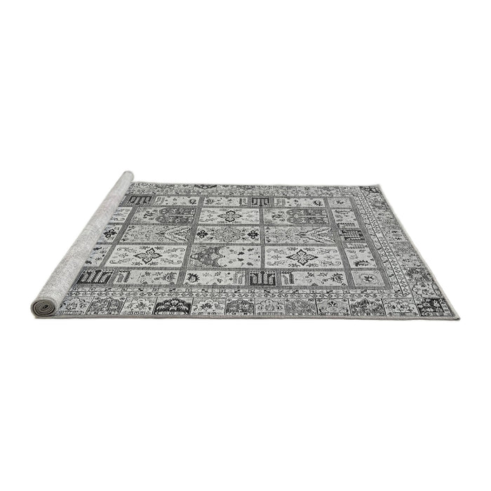 Sideview of Machine Washable Abstract Gray Modern Rug, wshabs369gry